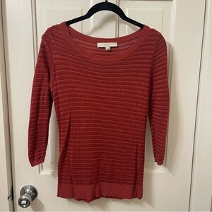 LOFT Rich dark Red Knit Top